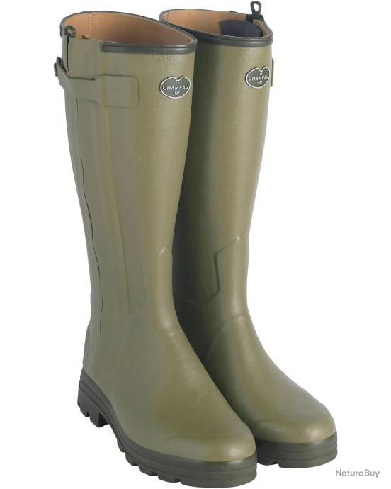Le Chameau Bottes En Caoutchouc Chasseur Cuir (Couleur: Olive, Taille: 44) 3 Le Chameau Bottes En Caoutchouc Chasseur Cuir (Couleur: Olive, Taille: 44)