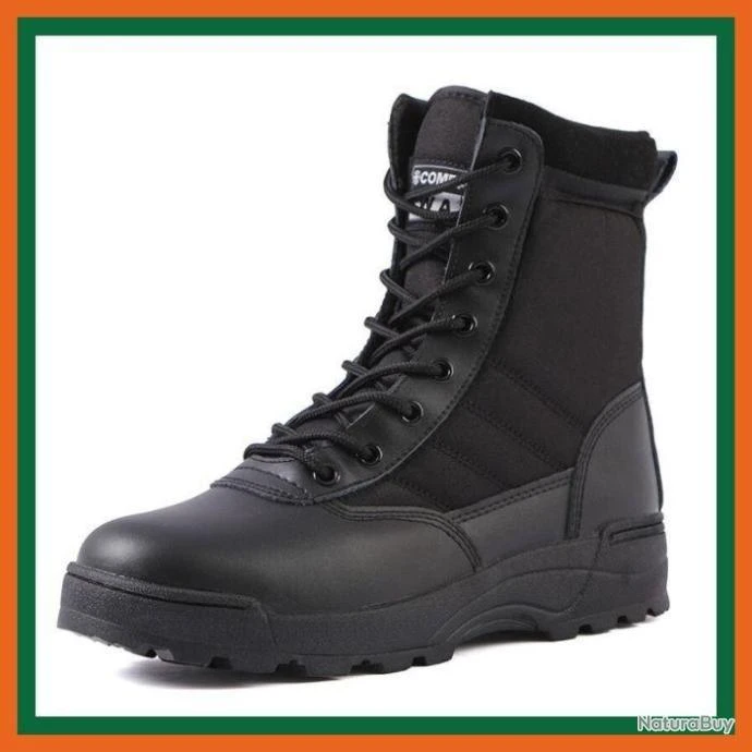 Bottes Tactiques Militaire - Noir - Livraison Gratuite 3 Bottes Tactiques Militaire - Noir - Livraison Gratuite