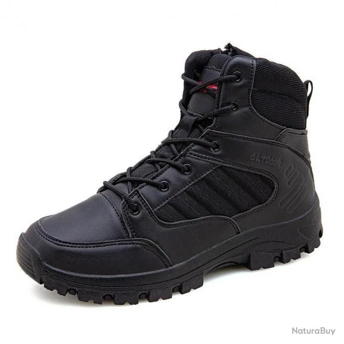 Chaussures De Montagne En Cuir Suédé Bottes Homme Noir Pour La Chasse Le Randonnée Et Le Camping 3 Chaussures De Montagne En Cuir Suédé Bottes Homme Noir Pour La Chasse Le Randonnée Et Le Camping