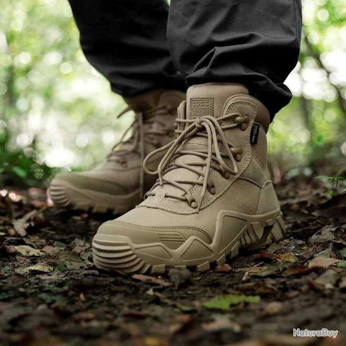 TOP ENCHERE - Bottes Tactiques Militaires à Lacets - Sable - Livraison Gratuite Et Rapide 4 TOP ENCHERE - Bottes Tactiques Militaires à Lacets - Sable - Livraison Gratuite Et Rapide – Image 2