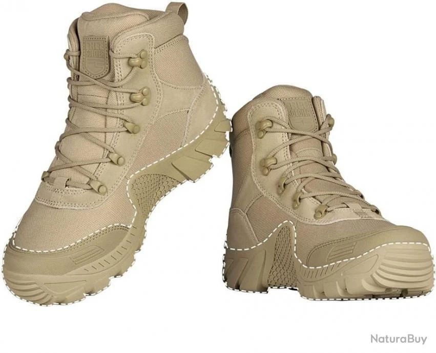 TOP ENCHERE - Bottes Tactiques Militaires à Lacets - Sable - Livraison Gratuite Et Rapide 6 TOP ENCHERE - Bottes Tactiques Militaires à Lacets - Sable - Livraison Gratuite Et Rapide – Image 4